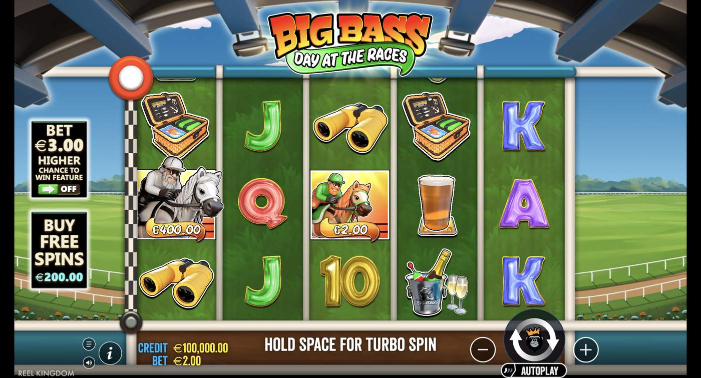 Big Bass Day at the Races: image of main menu