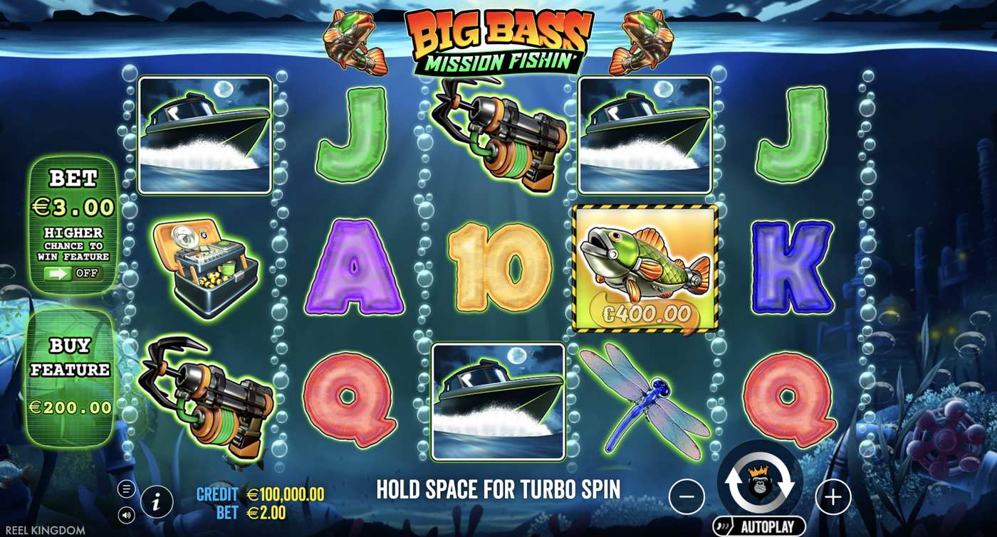 Big Bass Mission Fishin': image of main menu