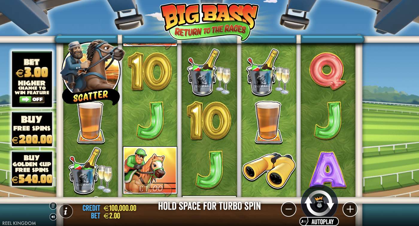 Big Bass Return to the Races: image of main menu