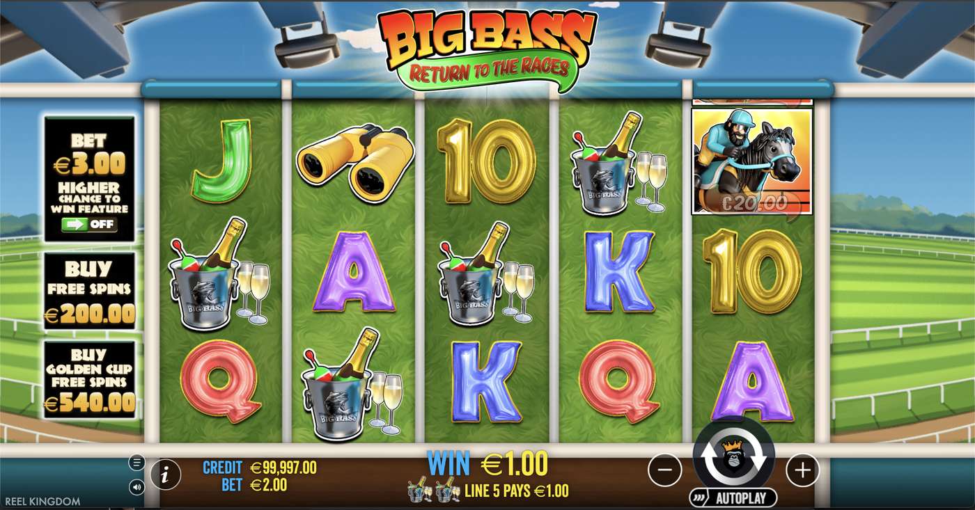 Big Bass Return to the Races: image of winning