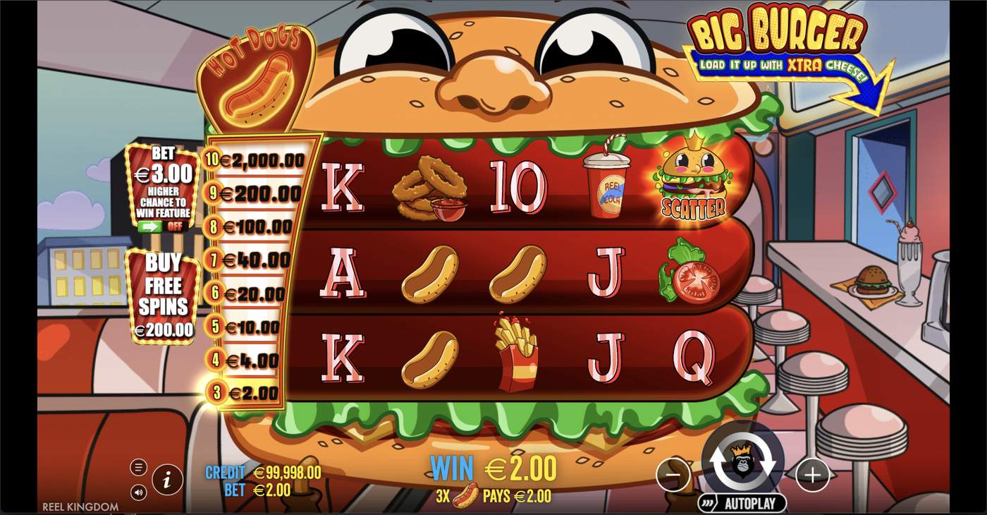 Big Burger Load it up with Extra Cheese: image of winning