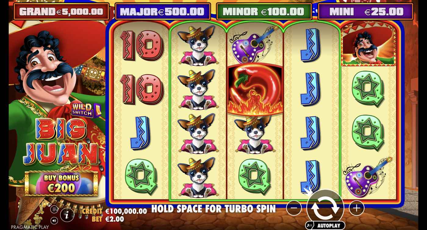 Big Juan: image of main menu