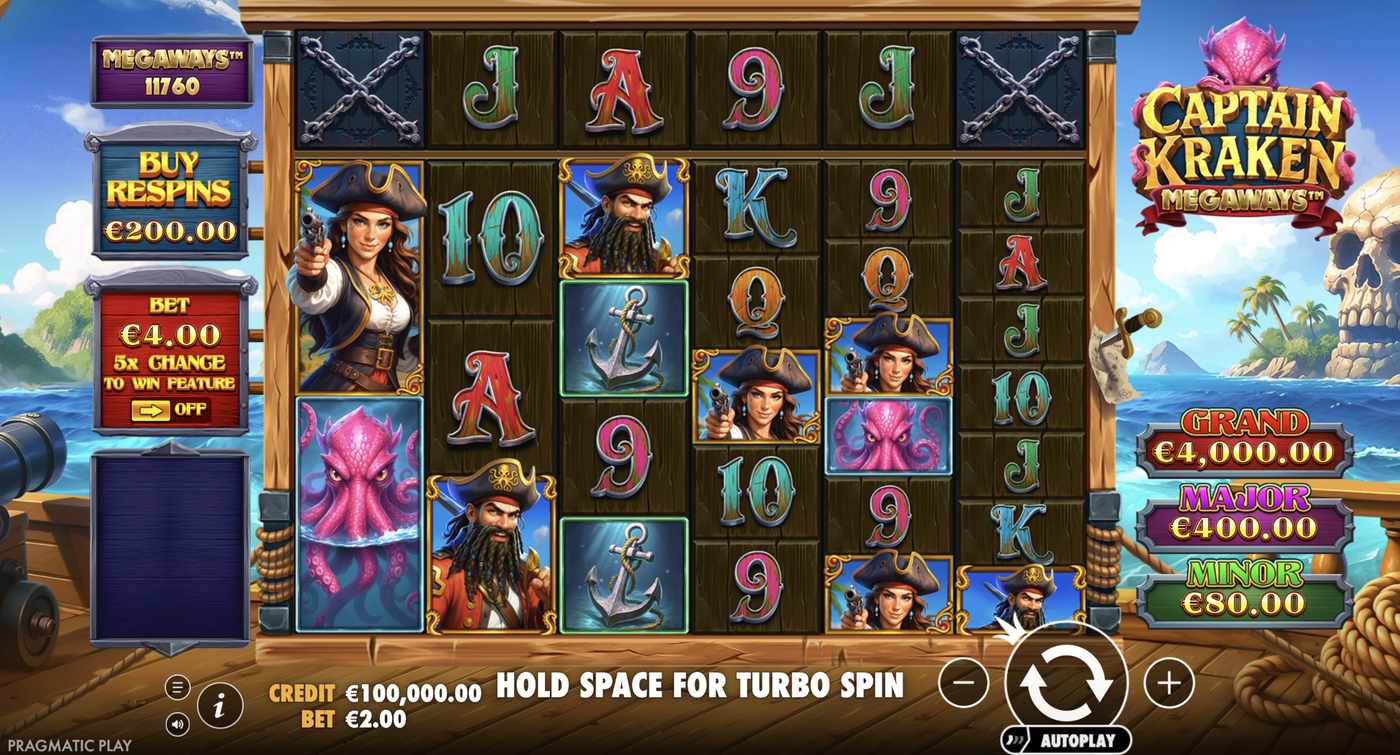 Captain Kraken Megaways: image of main menu