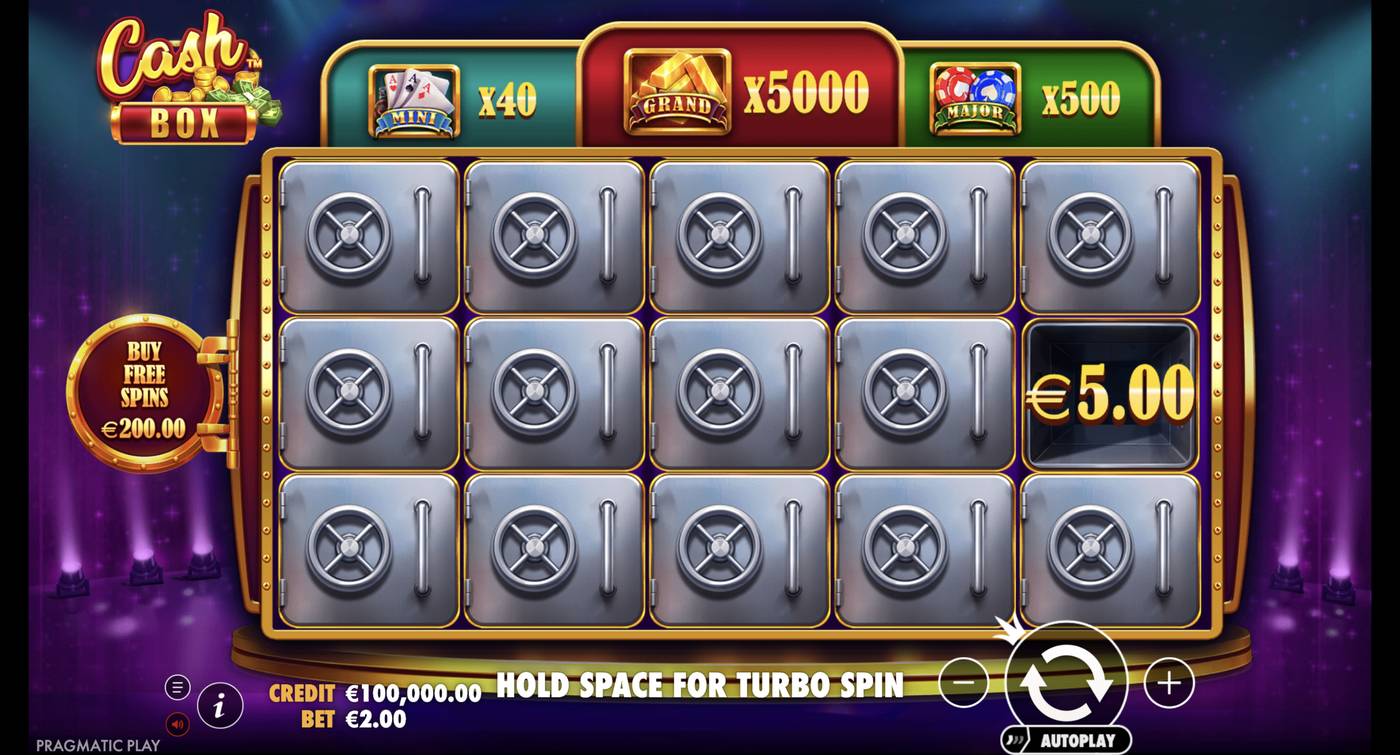 Cash Box: image of main menu