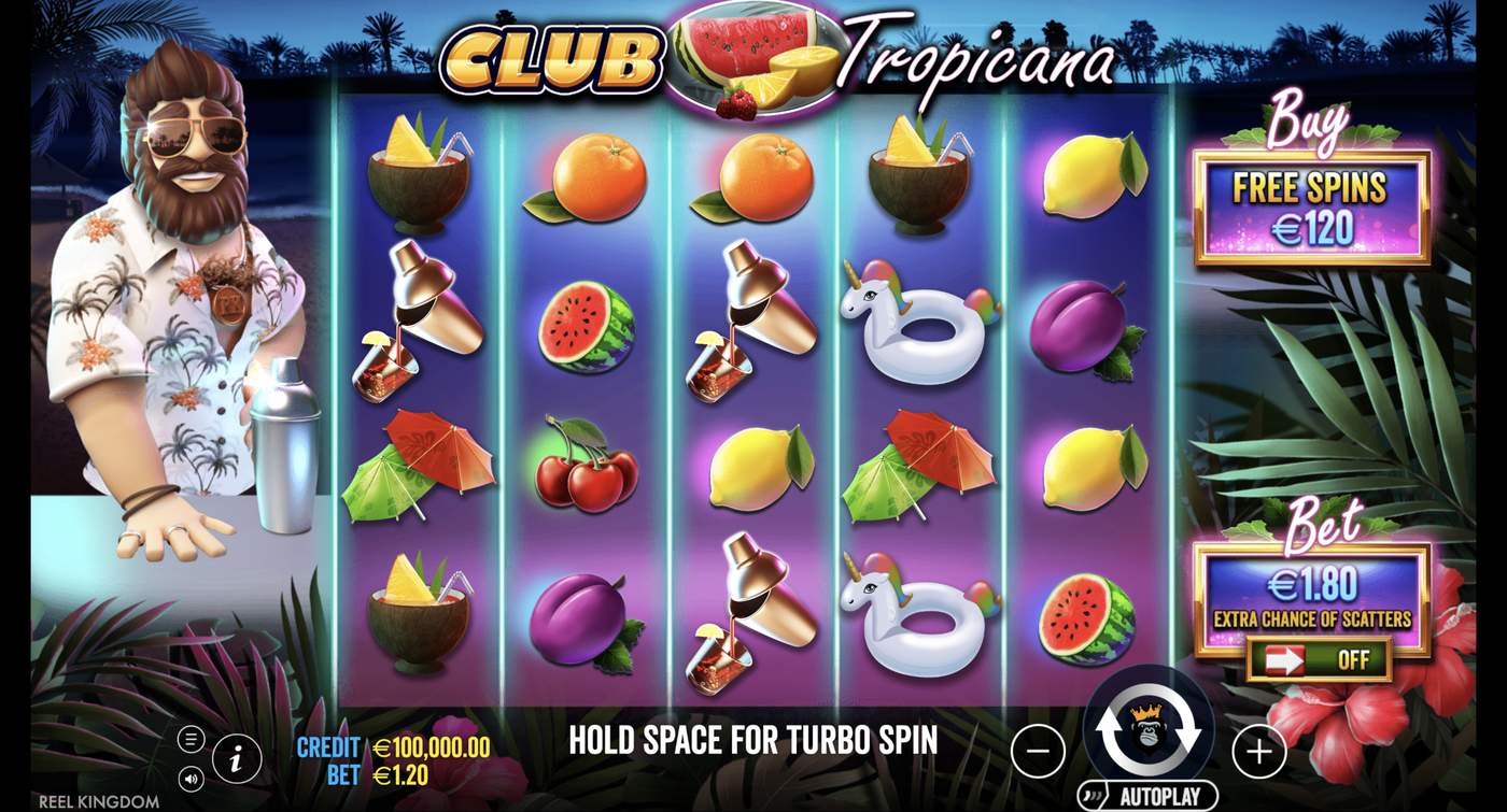 Club Tropicana: image of main menu