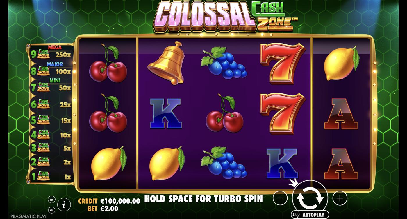 Colossal Cash Zone: image of main menu