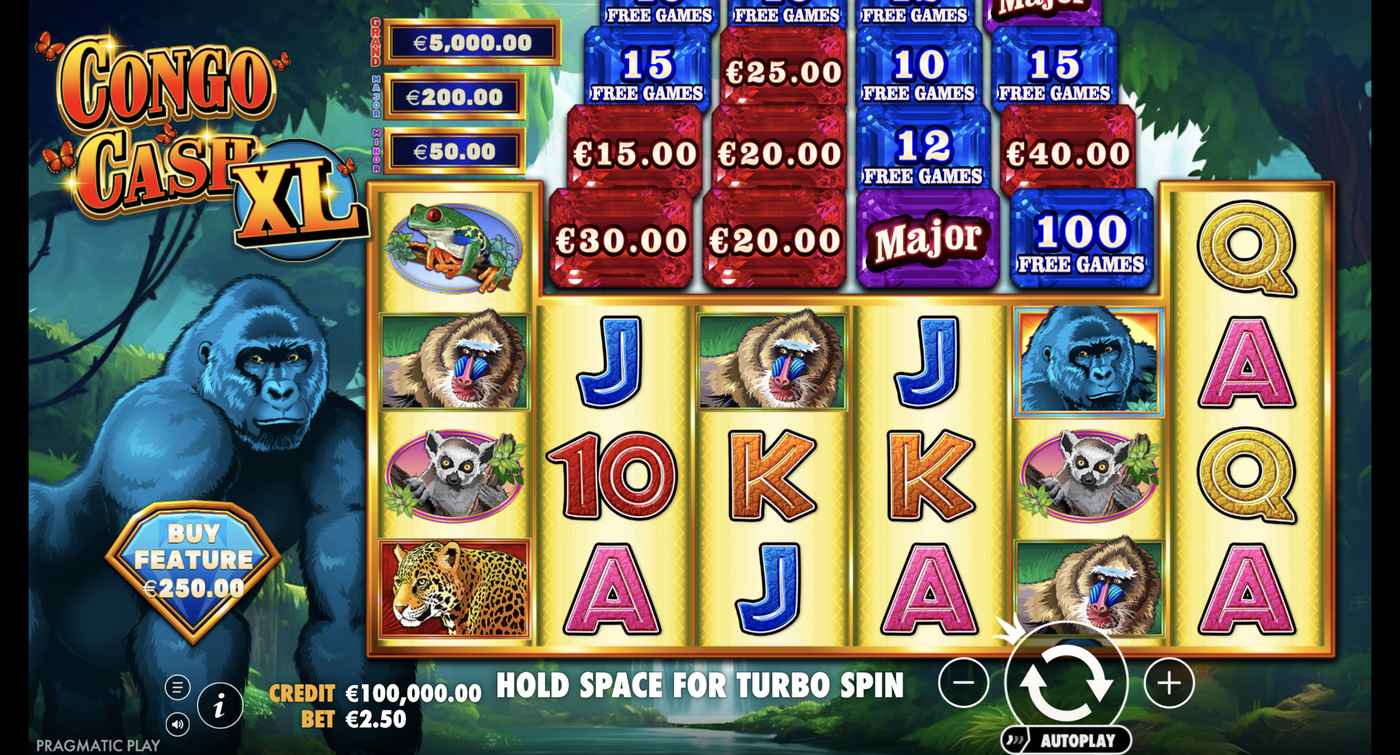 Congo Cash XL: image of main menu