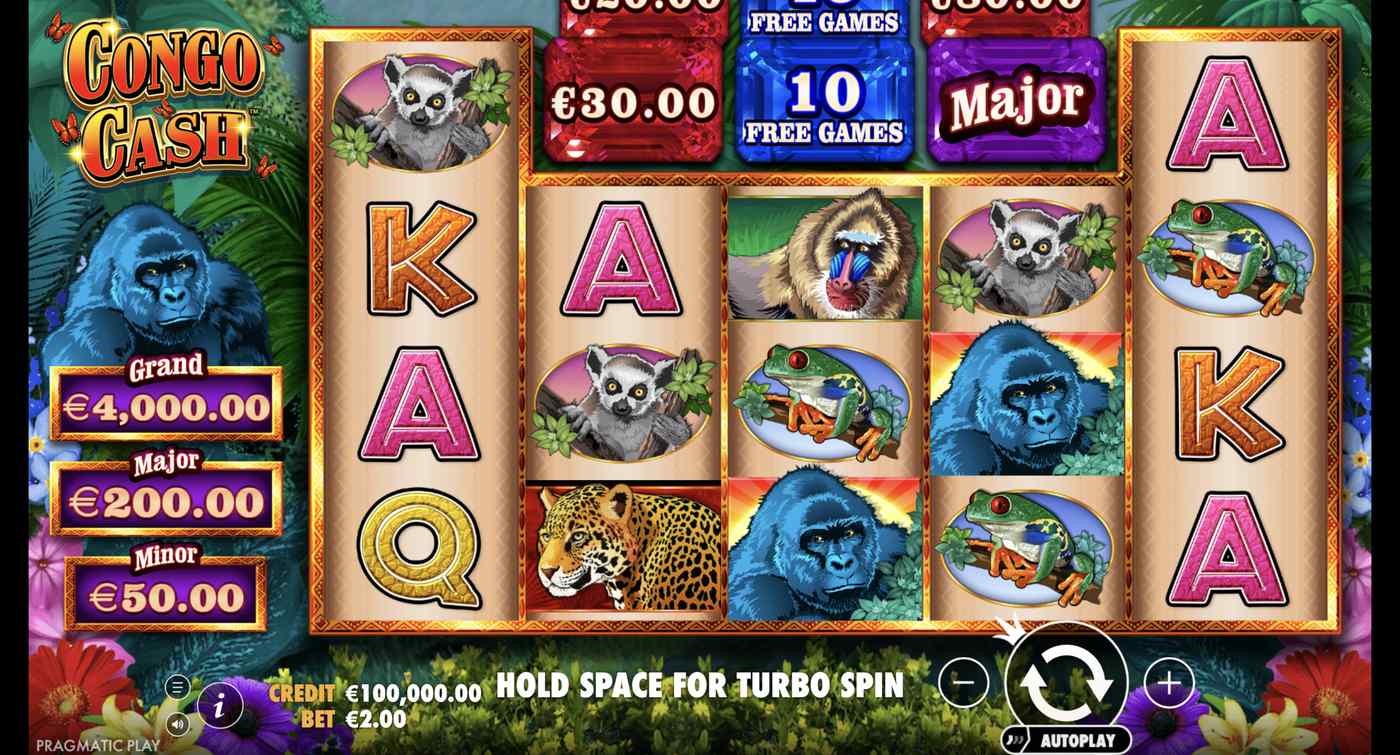 Congo Cash: image of main menu