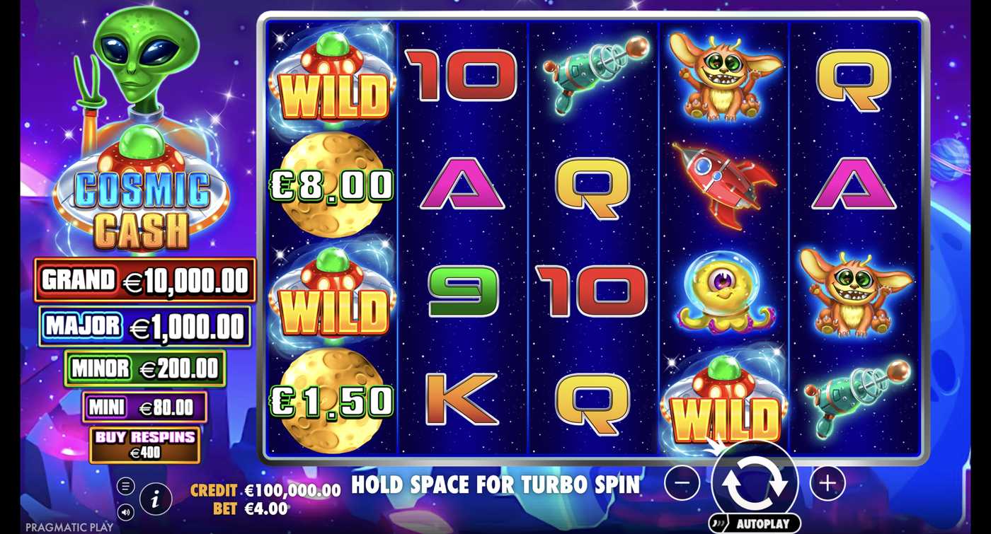 Cosmic Cash: image of main menu