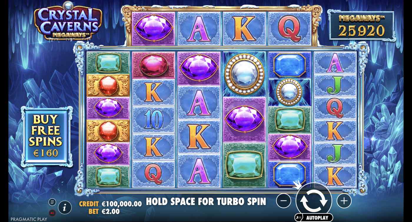 Crystal Caverns Megaways: image of main menu