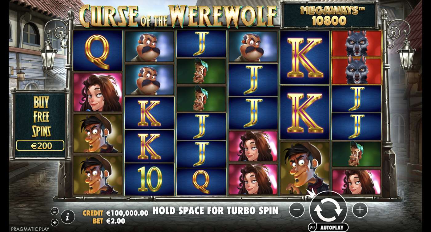 Curse of the Werewolf Megaways: image of main menu