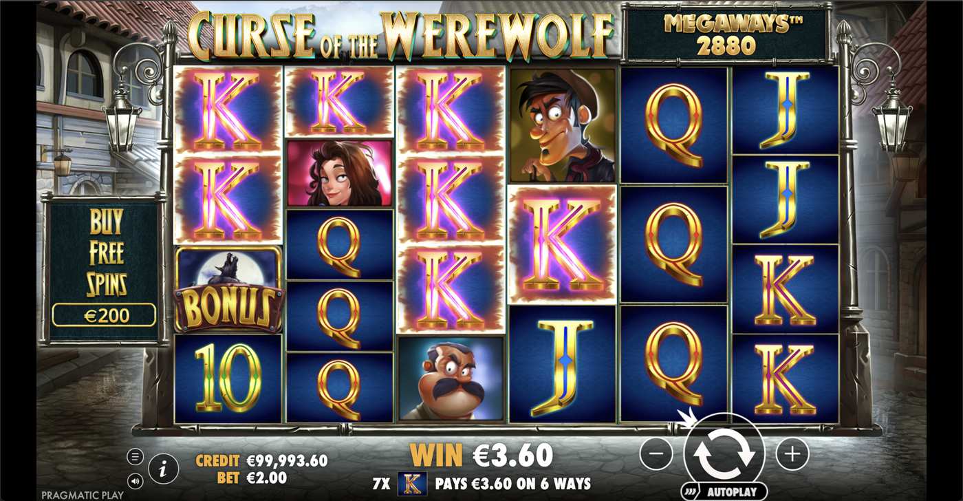 Curse of the Werewolf Megaways: image of winning