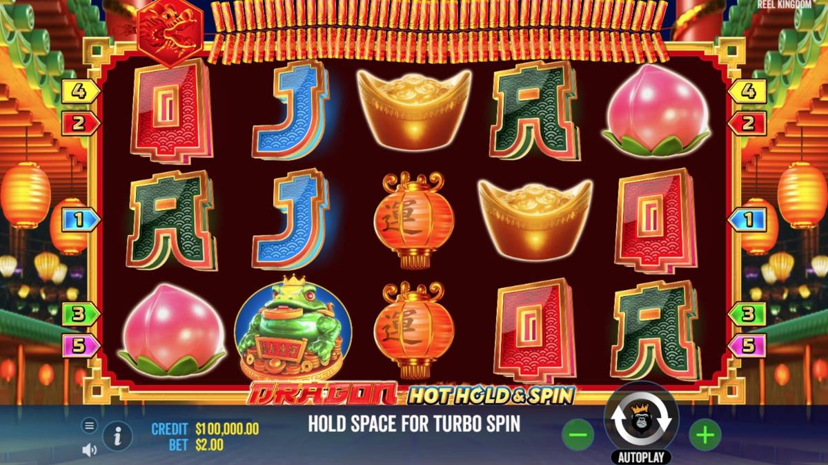 Dragon Hot Hold and Spin: image of main menu