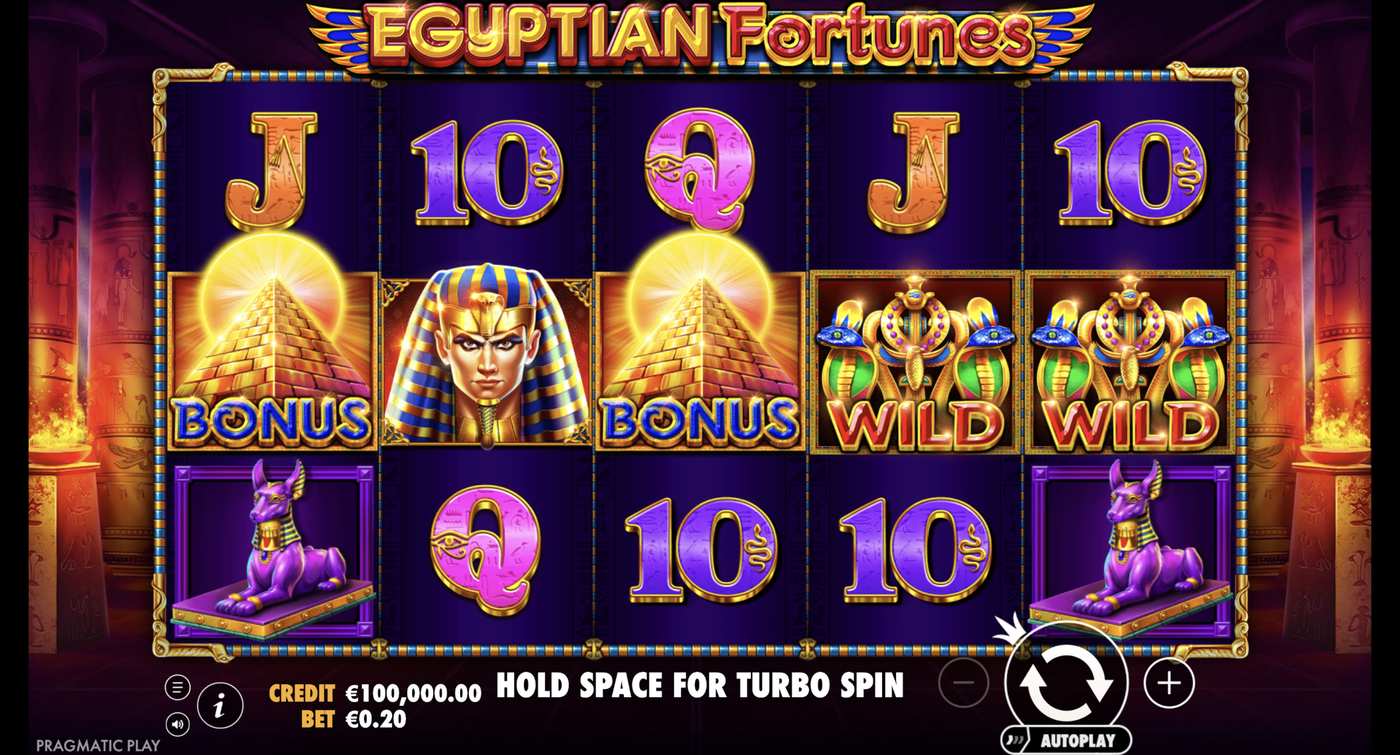 Egyptian Fortunes: image of main menu