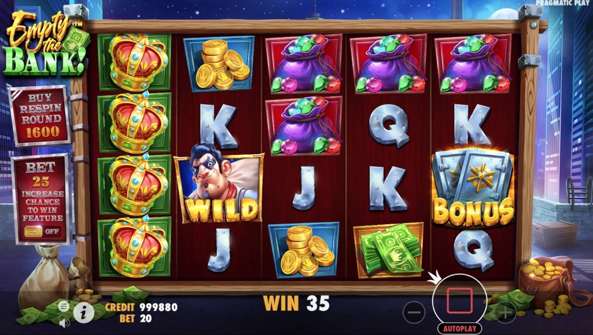 Empty the Bank: image of winning