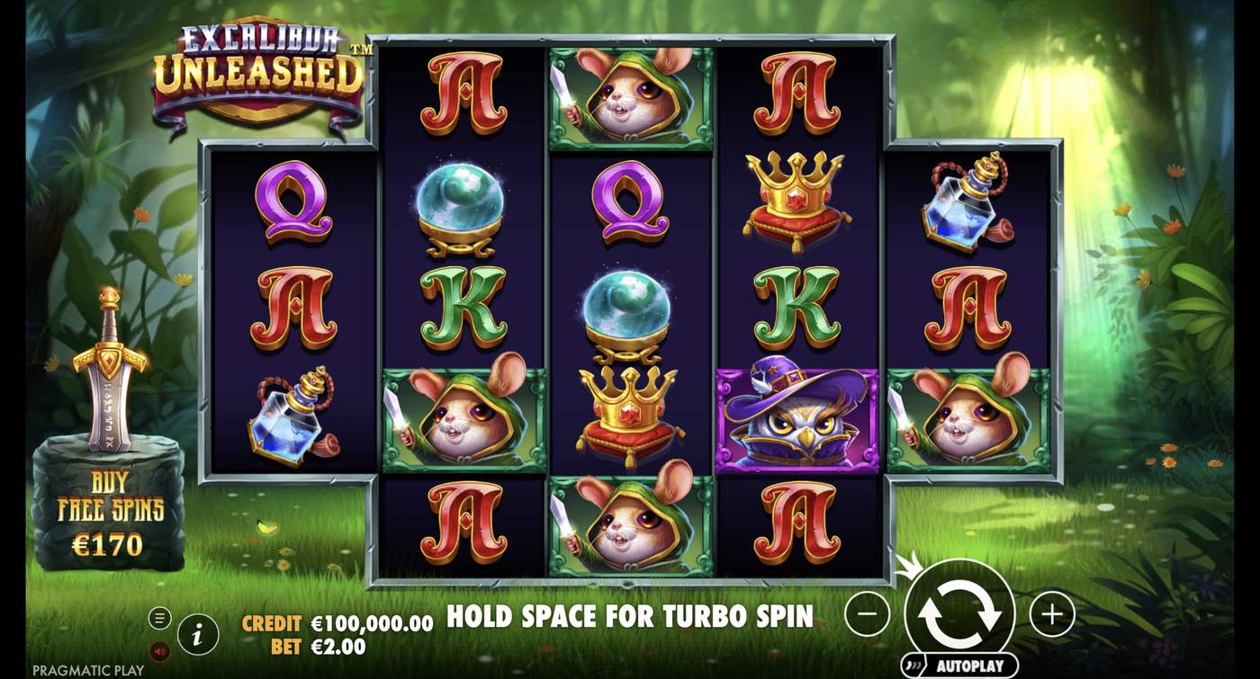 Excalibur Unleashed: image of main menu