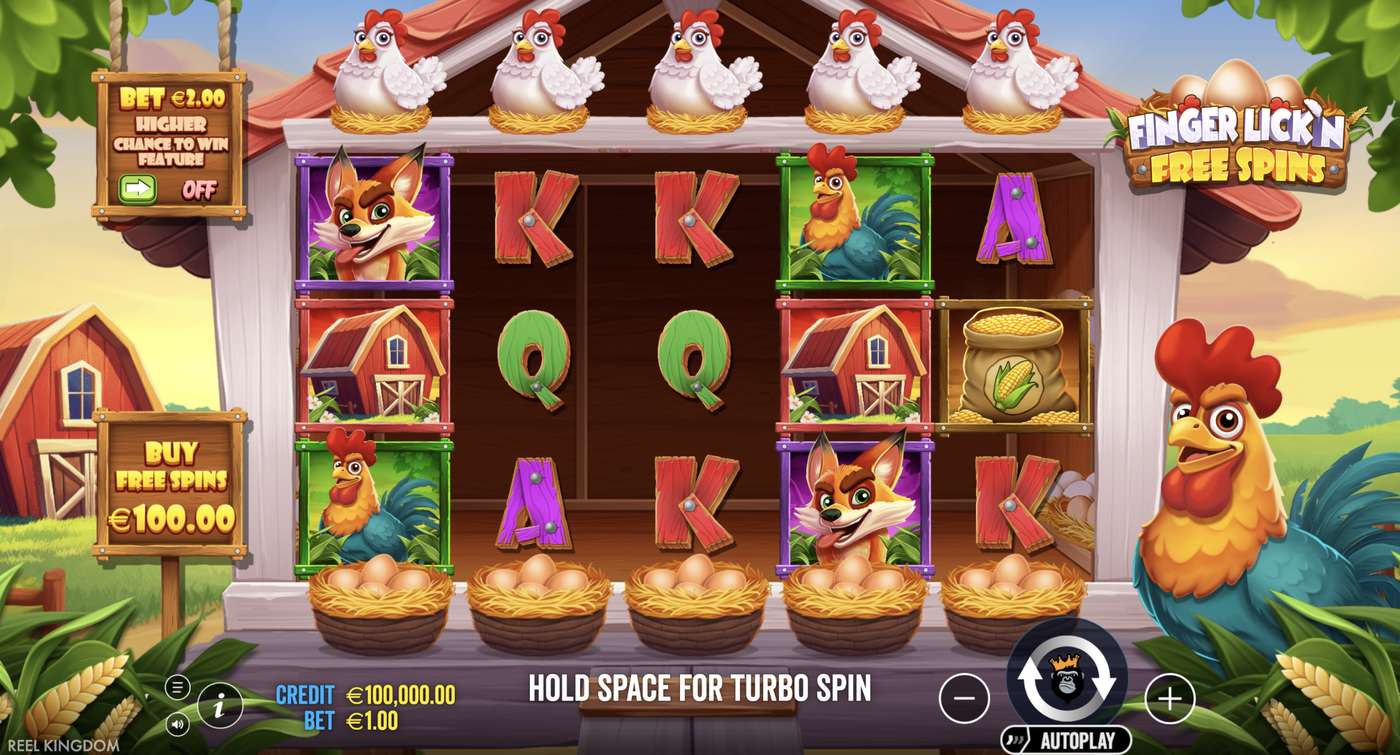 Finger Lick’n Free Spins: image of main menu