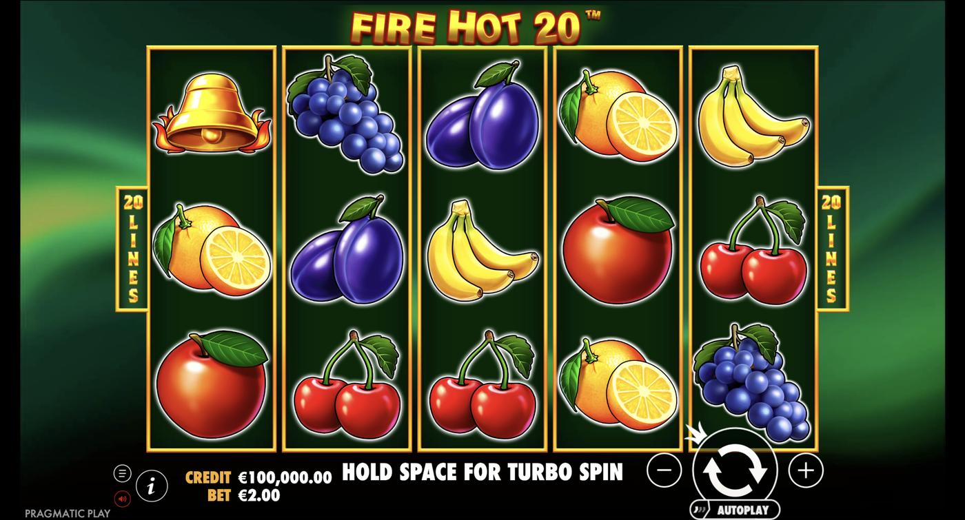 Fire Hot 20: image of main menu