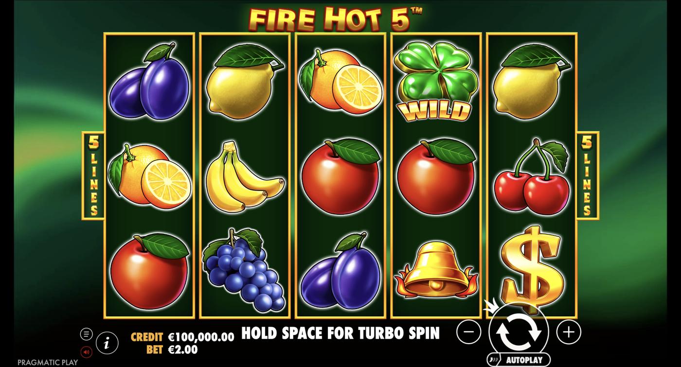 Fire Hot 5: image of main menu