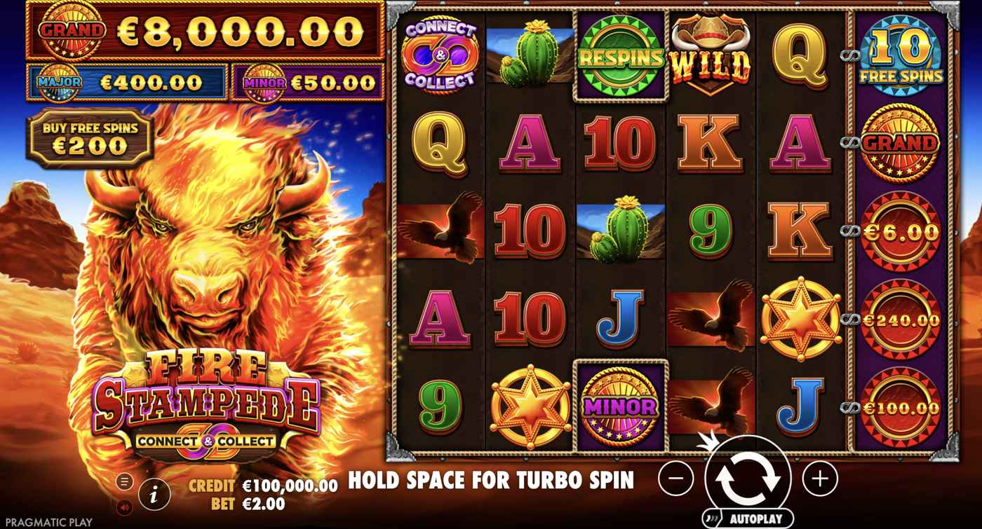 Fire Stampede: image of main menu