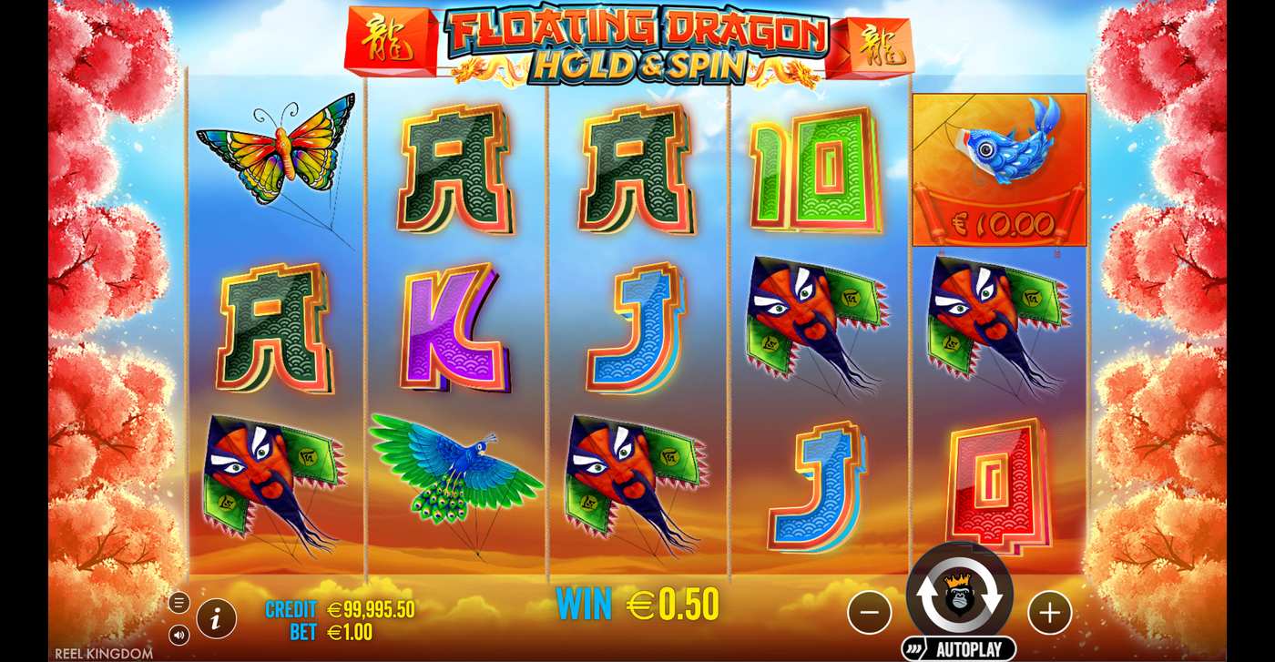 Floating Dragon Hold and Spin: image of winning