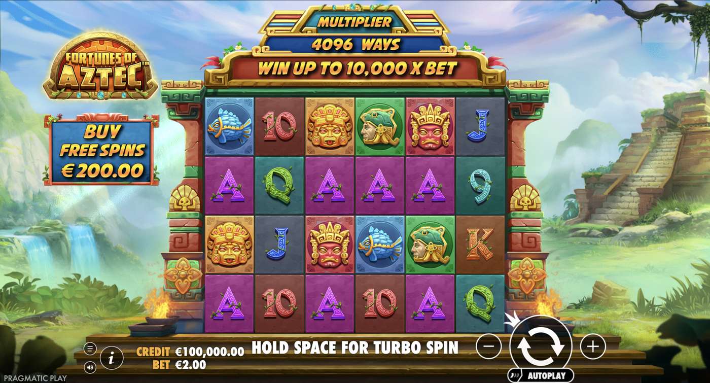 Fortunes of Aztec: image of main menu