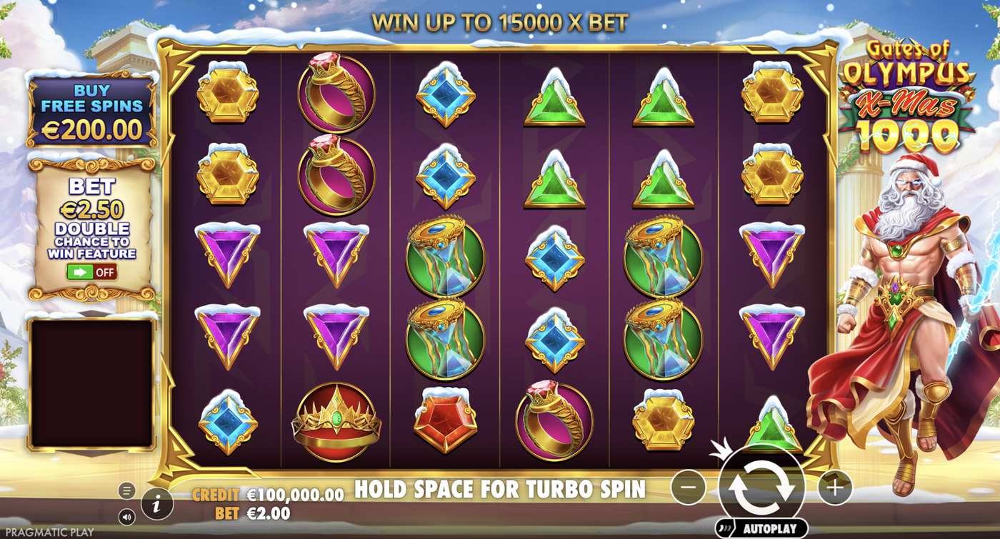 Gates of Olympus Xmas 1000: image of main menu