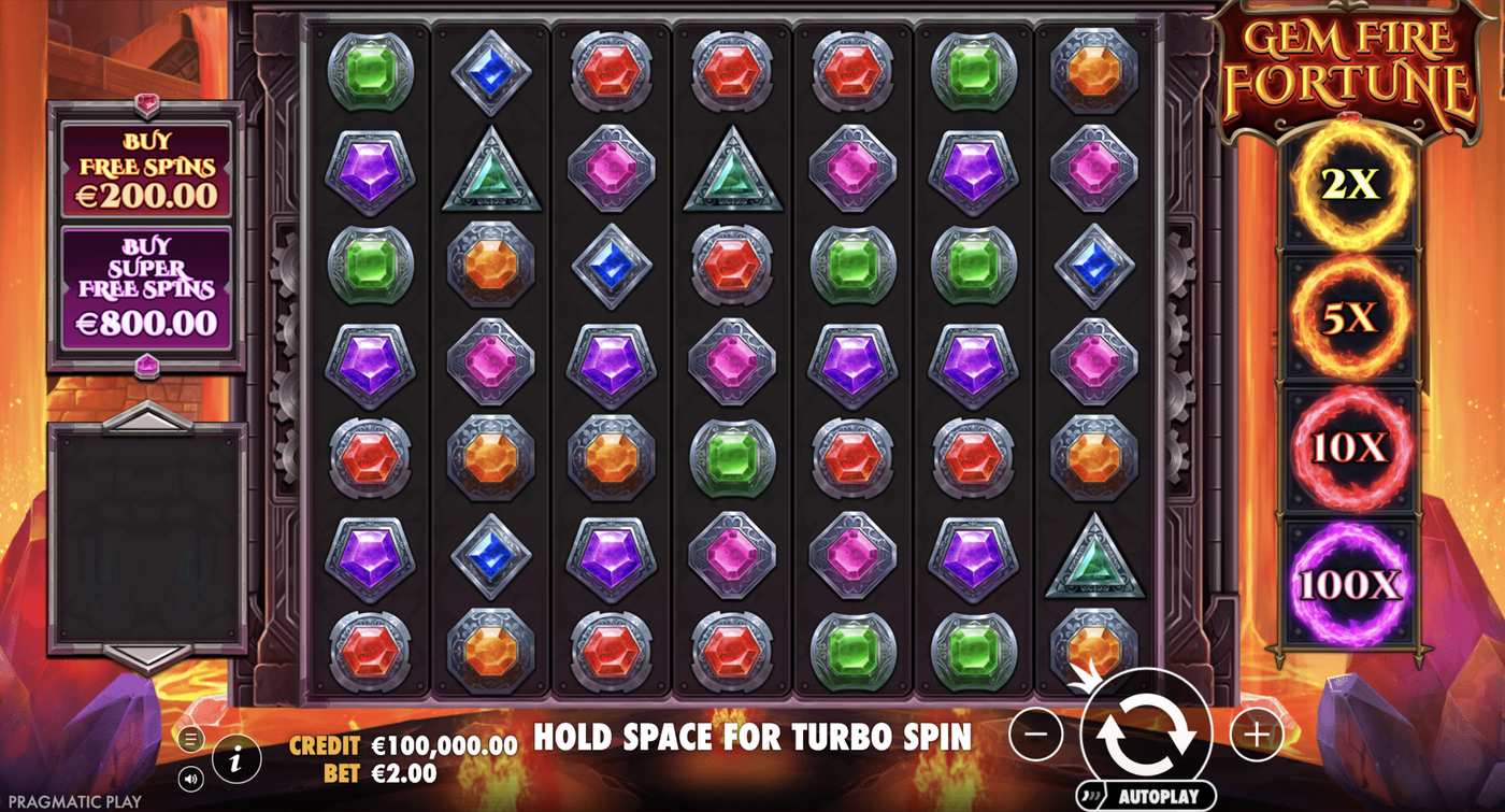 Gem Fire Fortune: image of main menu