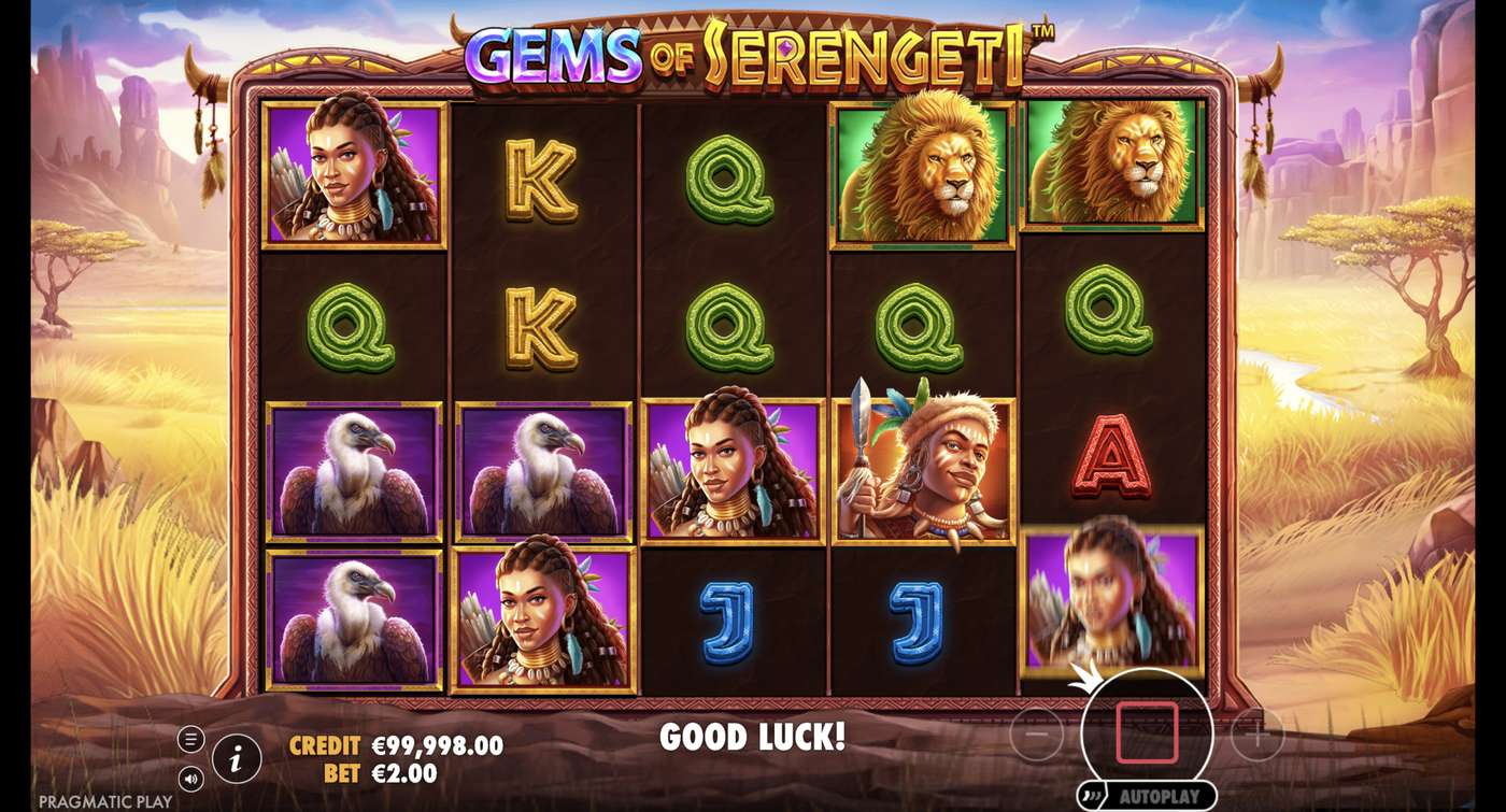 Gems of Serengeti: image of main menu