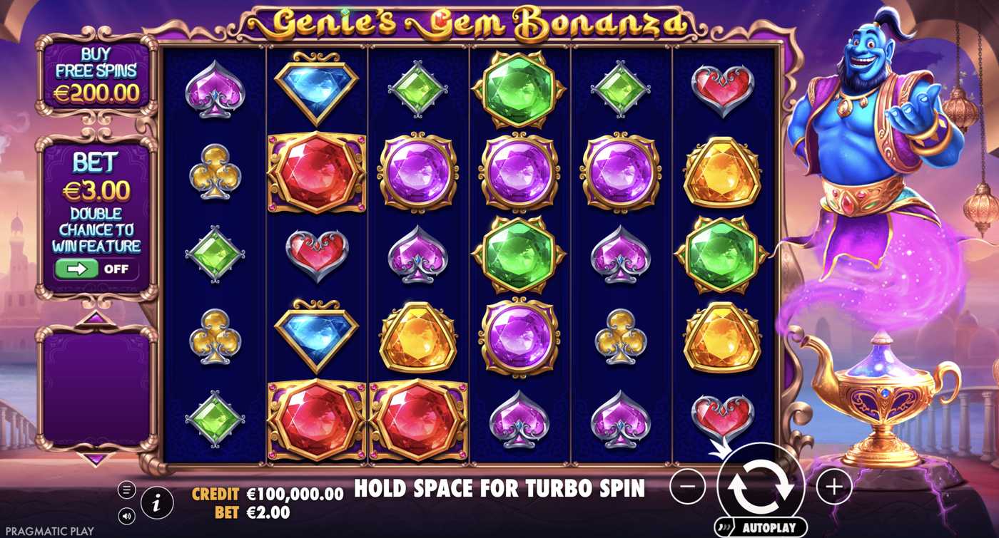 Genie's Gem Bonanza: image of main menu