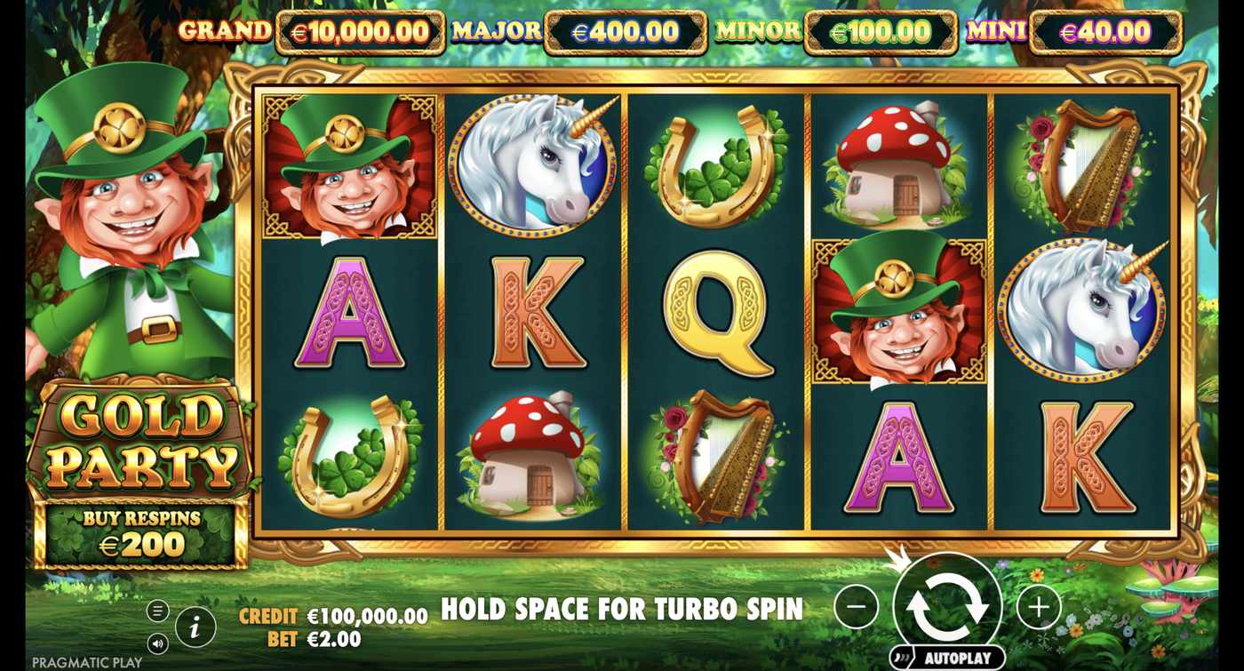 Gold Party: image of main menu
