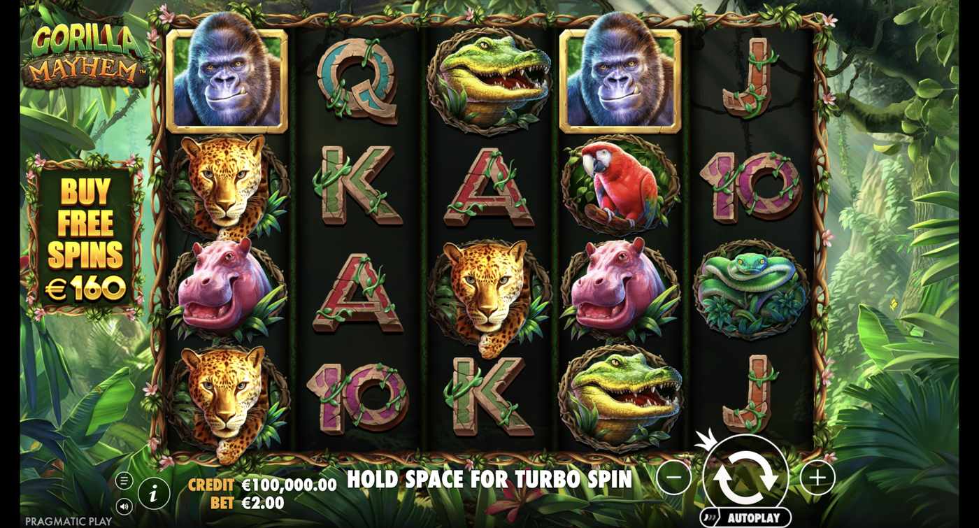 Gorilla Mayhem: image of main menu