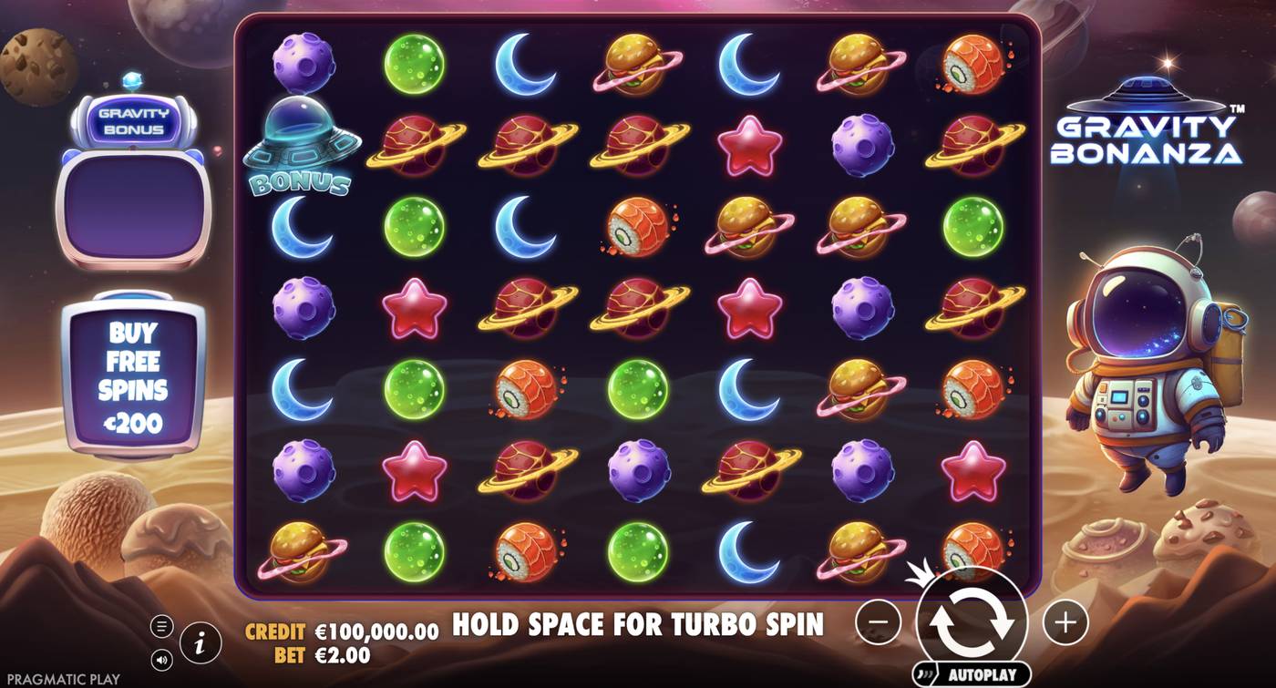Gravity Bonanza: image of main menu