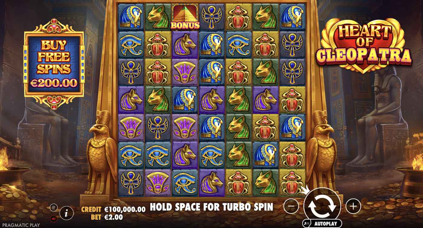 Heart of Cleopatra: image of main menu