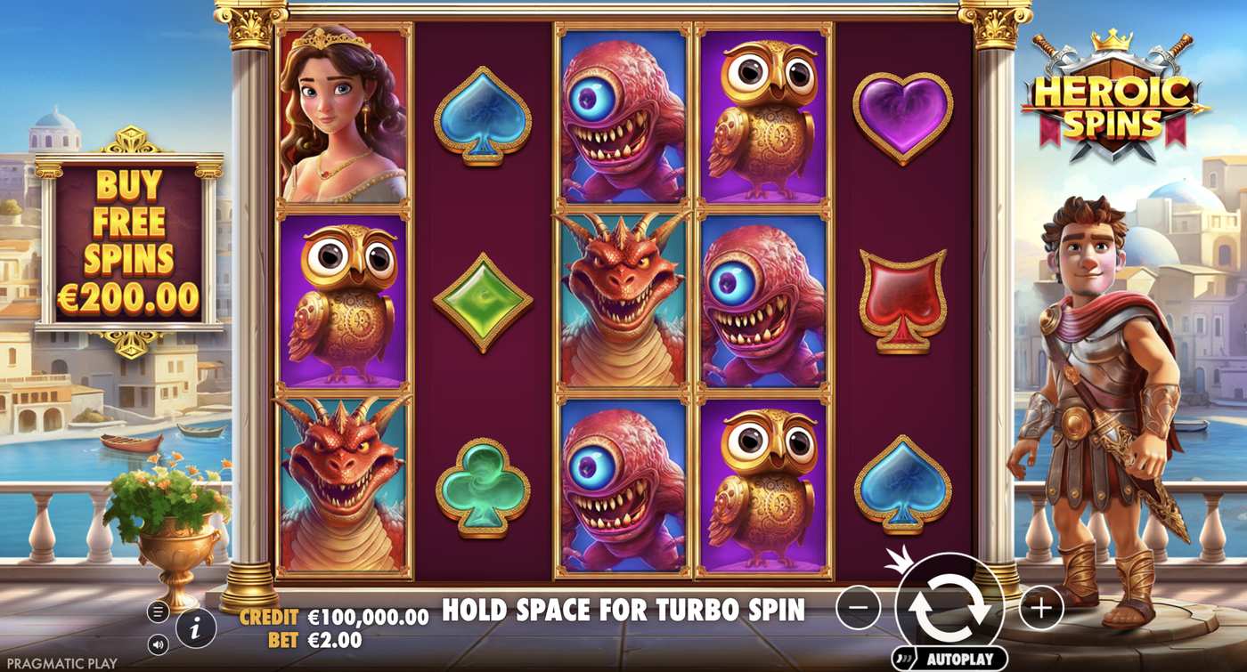 Heroic Spins: image of main menu