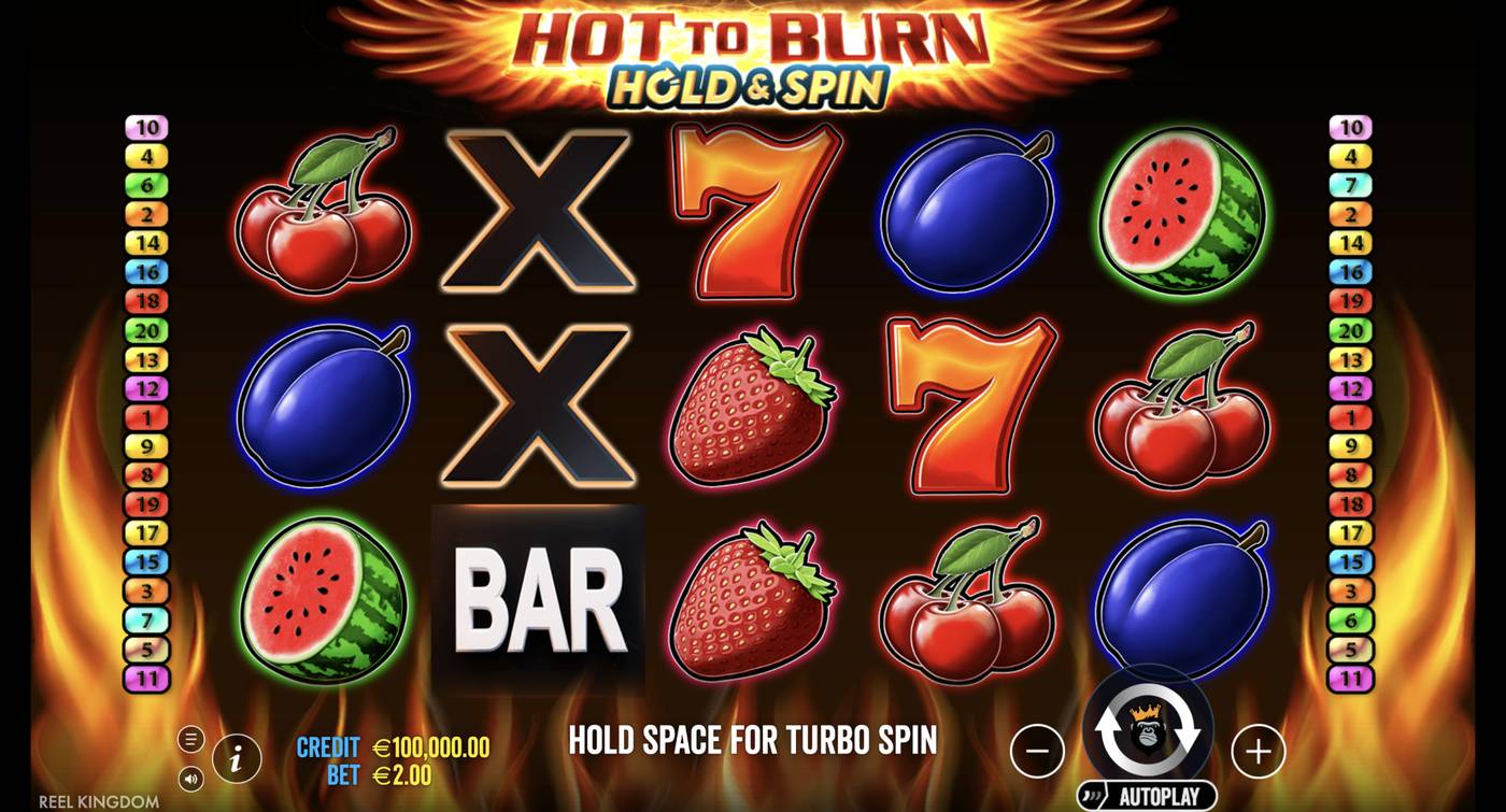 Hot to Burn Hold and Spin: image of main menu