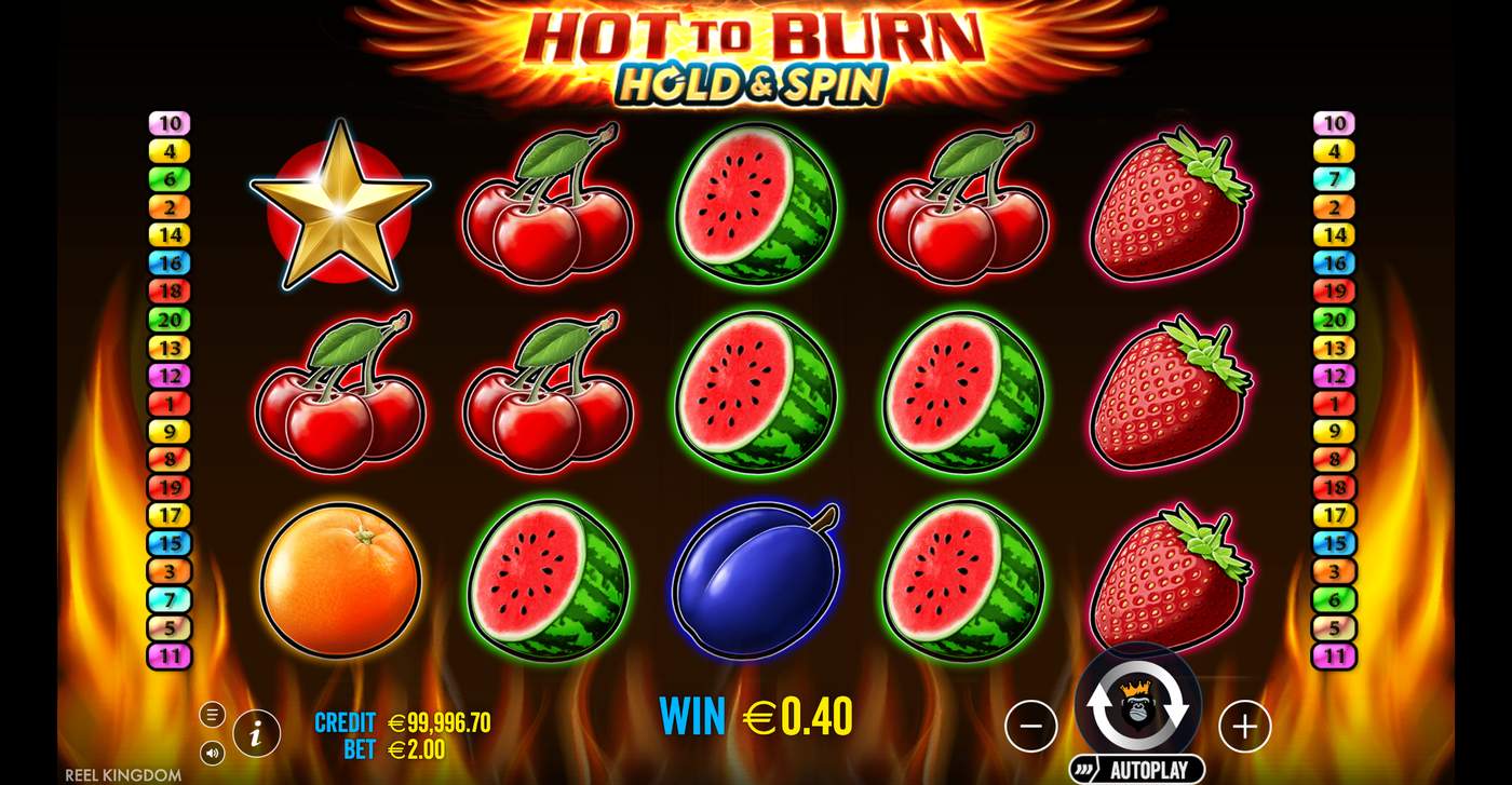 Hot to Burn Hold and Spin: image of winning