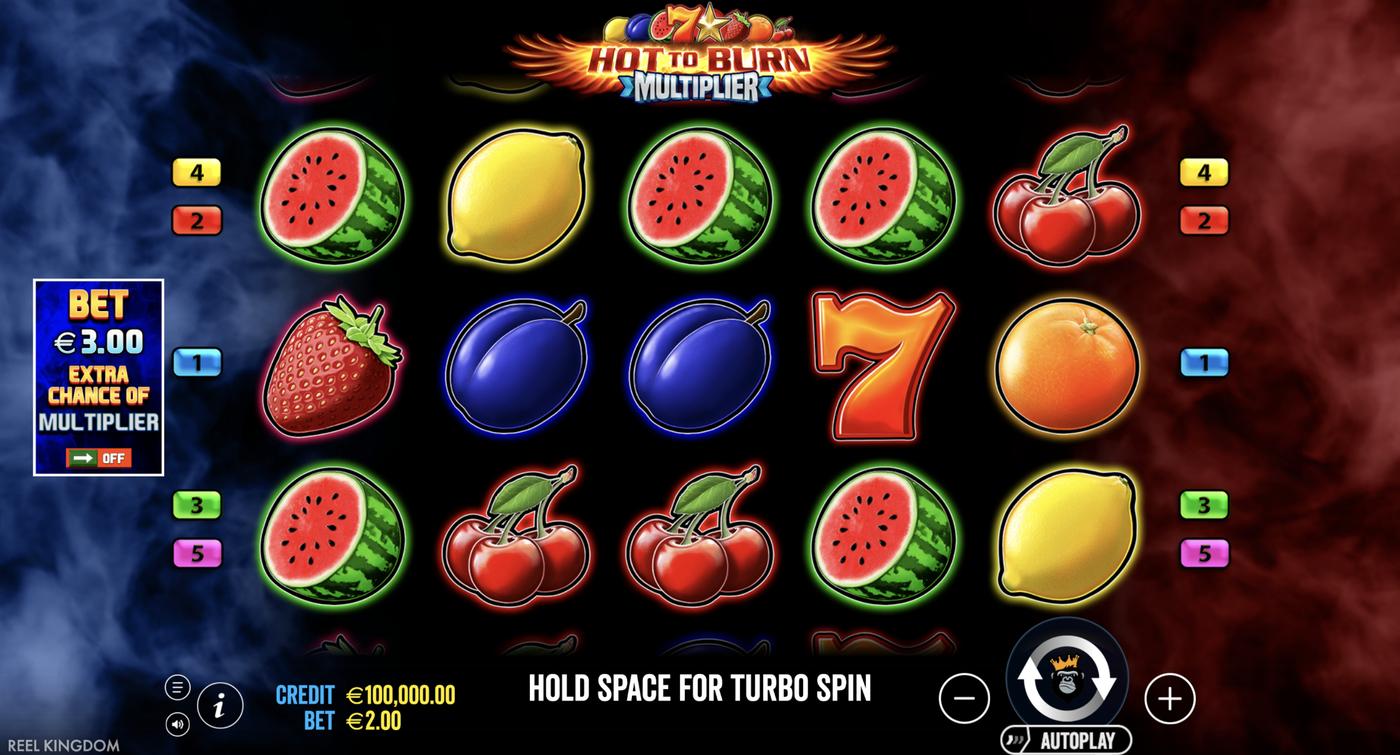 Hot to Burn Multiplier: image of main menu