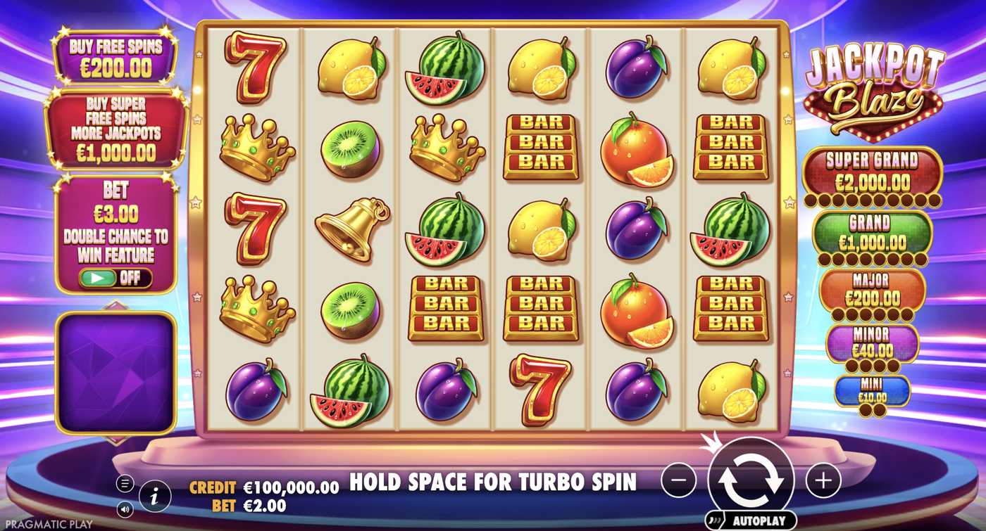 Jackpot Blaze: image of main menu