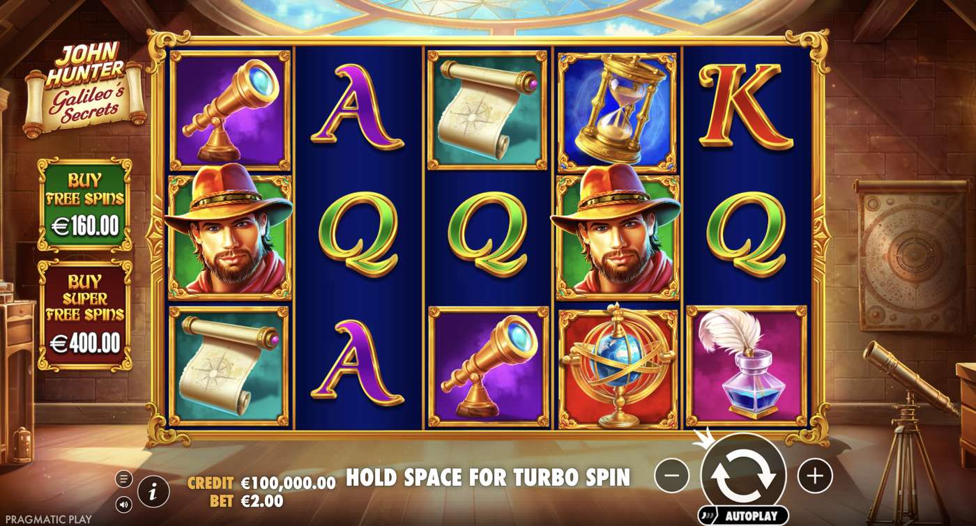 John Hunter and Galileo's Secrets: image of main menu