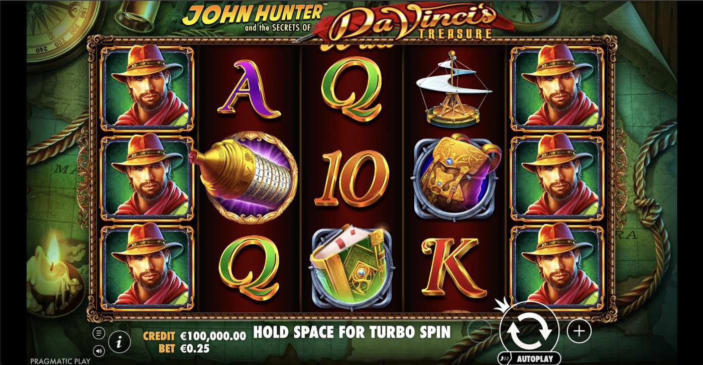 John Hunter and the Secrets of Da Vinci's Treasure: image of main menu