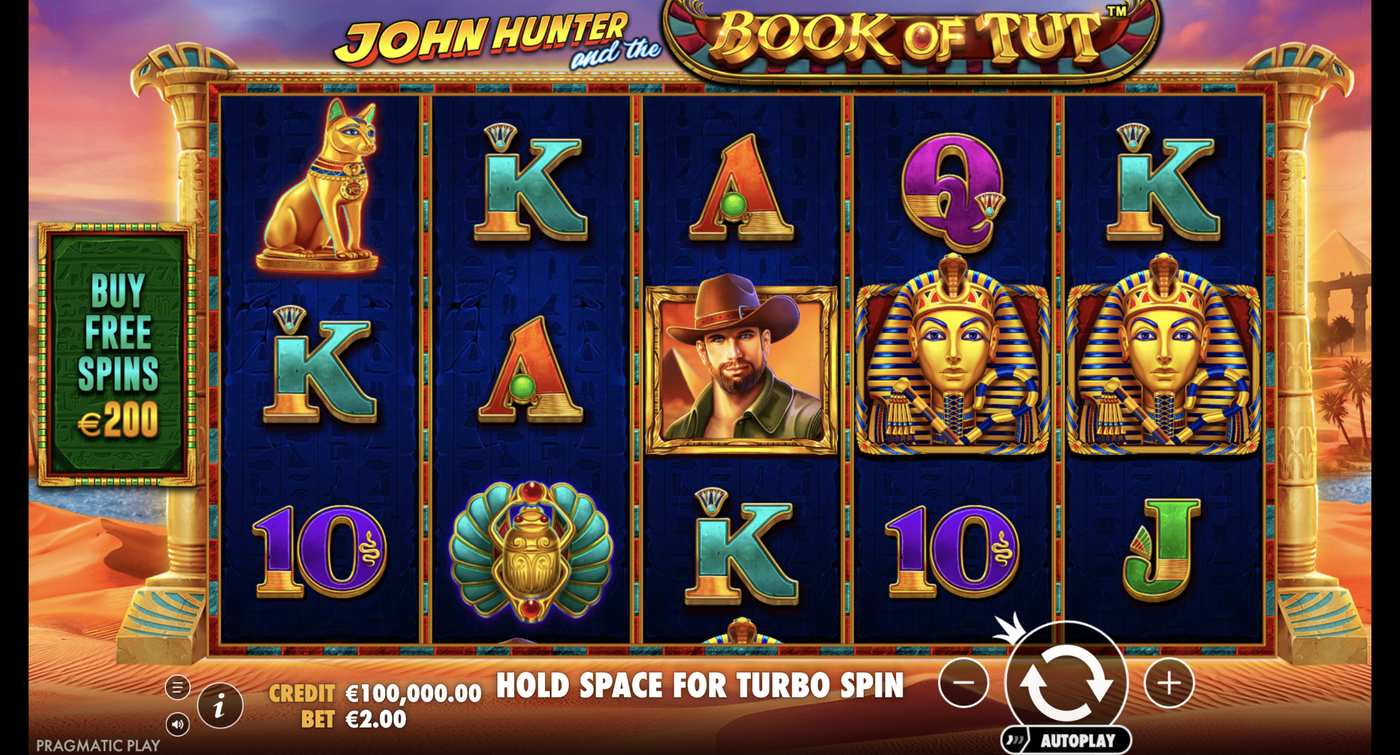 John Hunter and the book of Tut: image of main menu