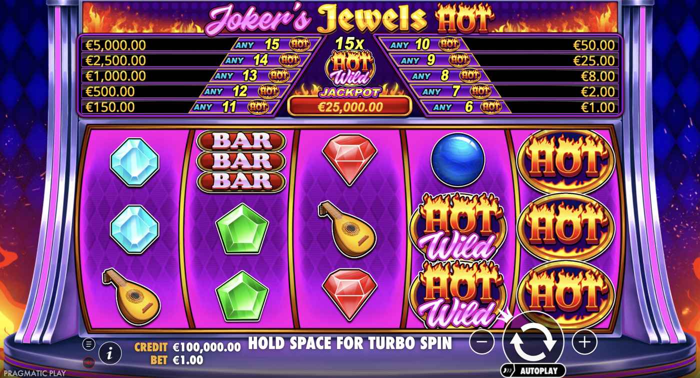 Joker's Jewels Hot: image of main menu
