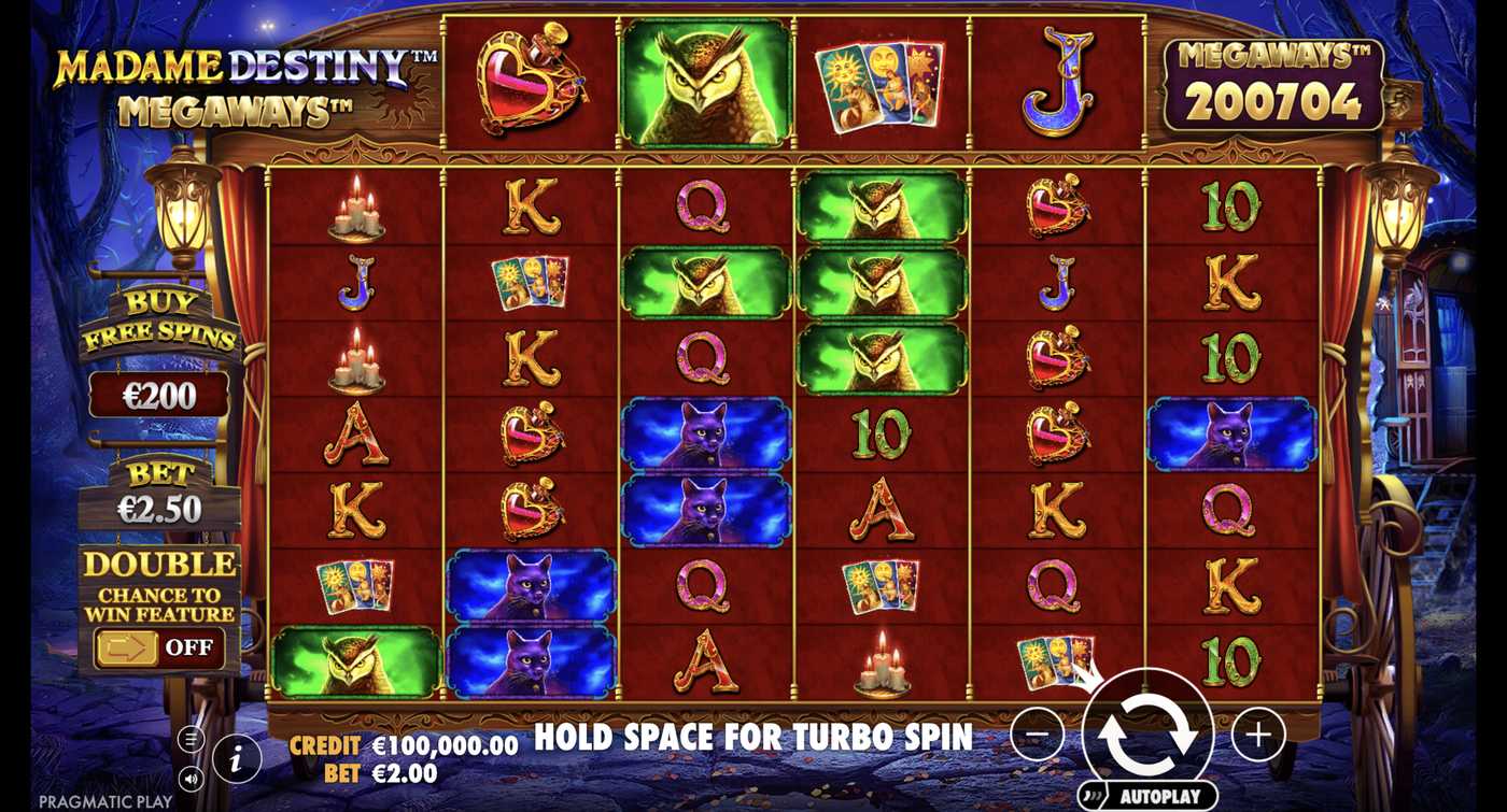 Madame Destiny Megaways: image of main menu