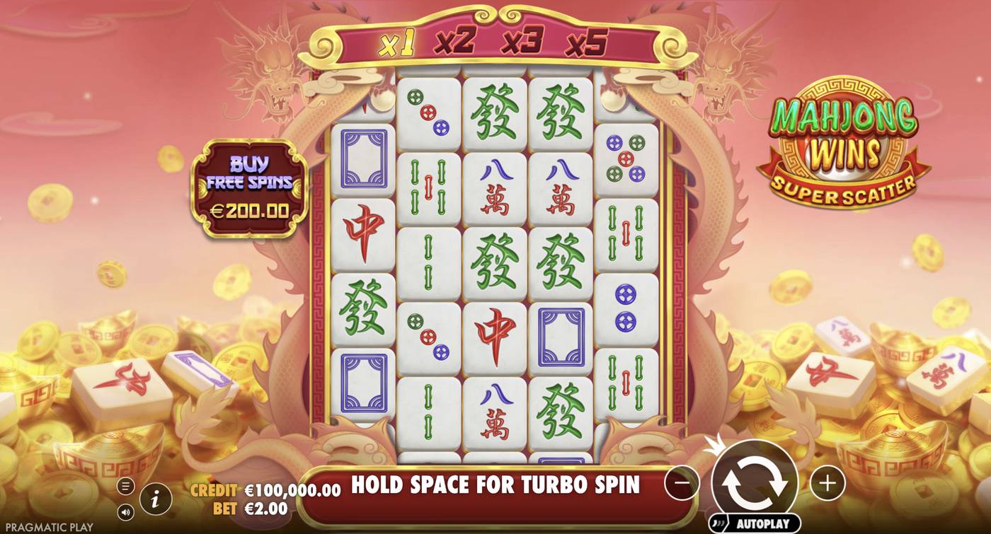 Mahjong Wins Super Scatter: image of main menu