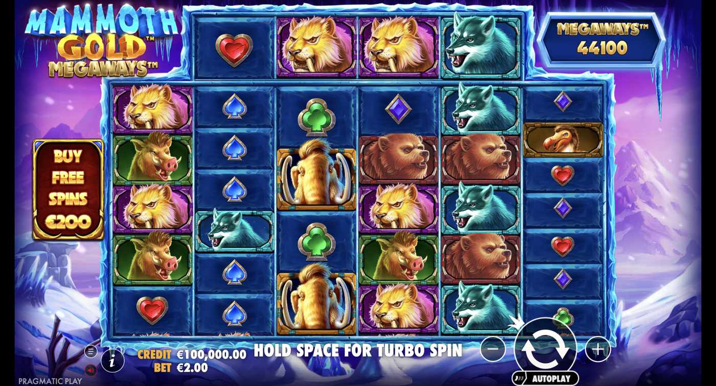 Mammoth Gold Megaways: image of main menu