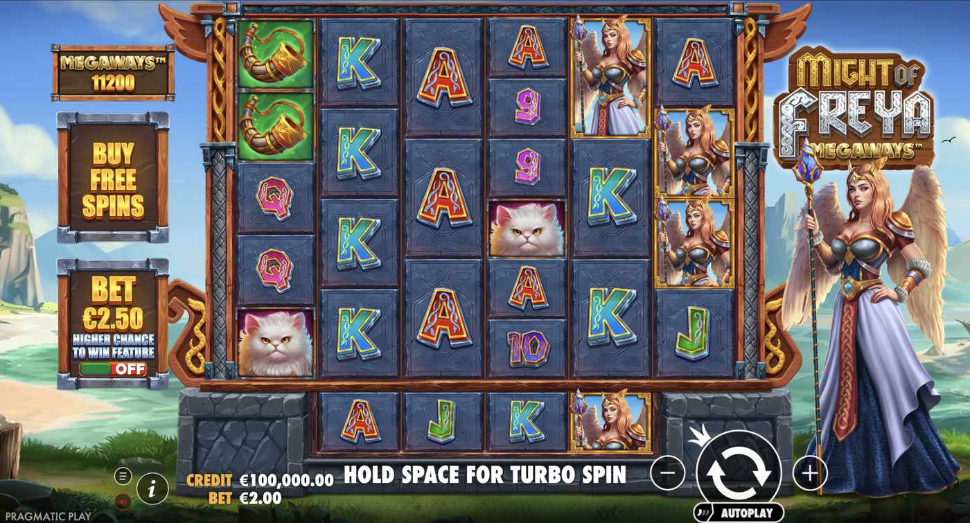 Might of Freya Megaways: image of main menu