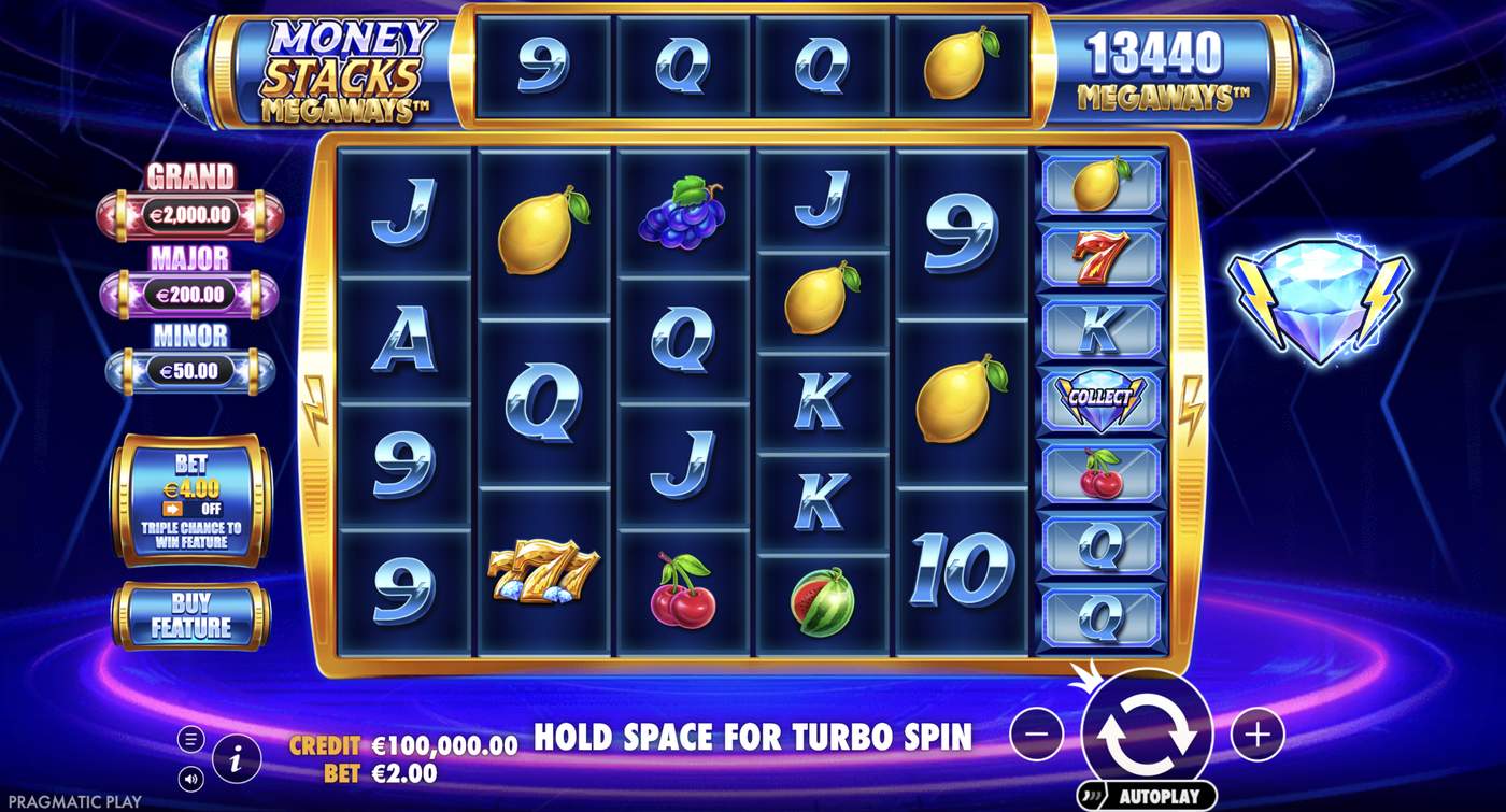 Money Stacks Megaways: image of main menu