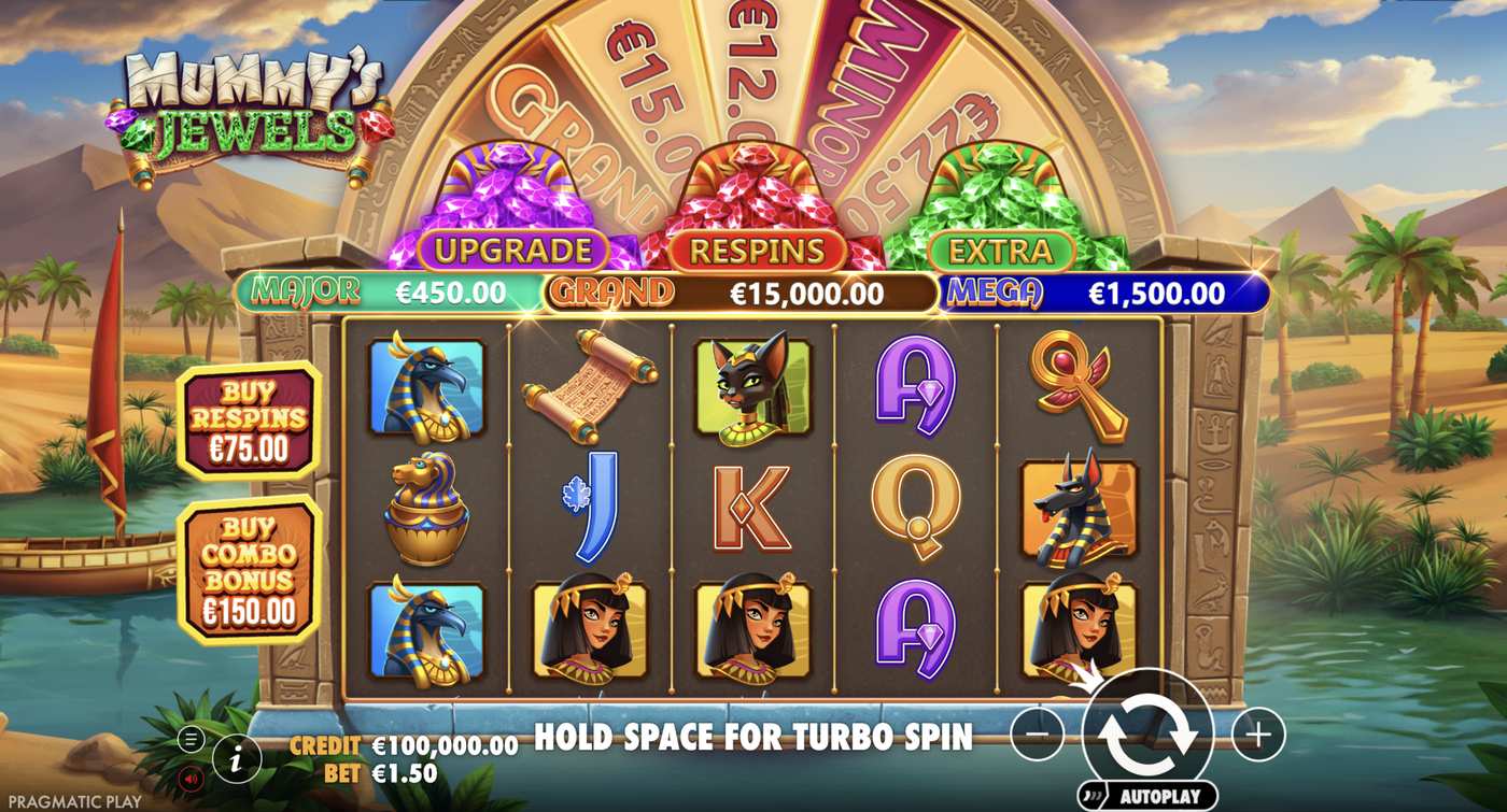 Mummy's Jewels: image of main menu