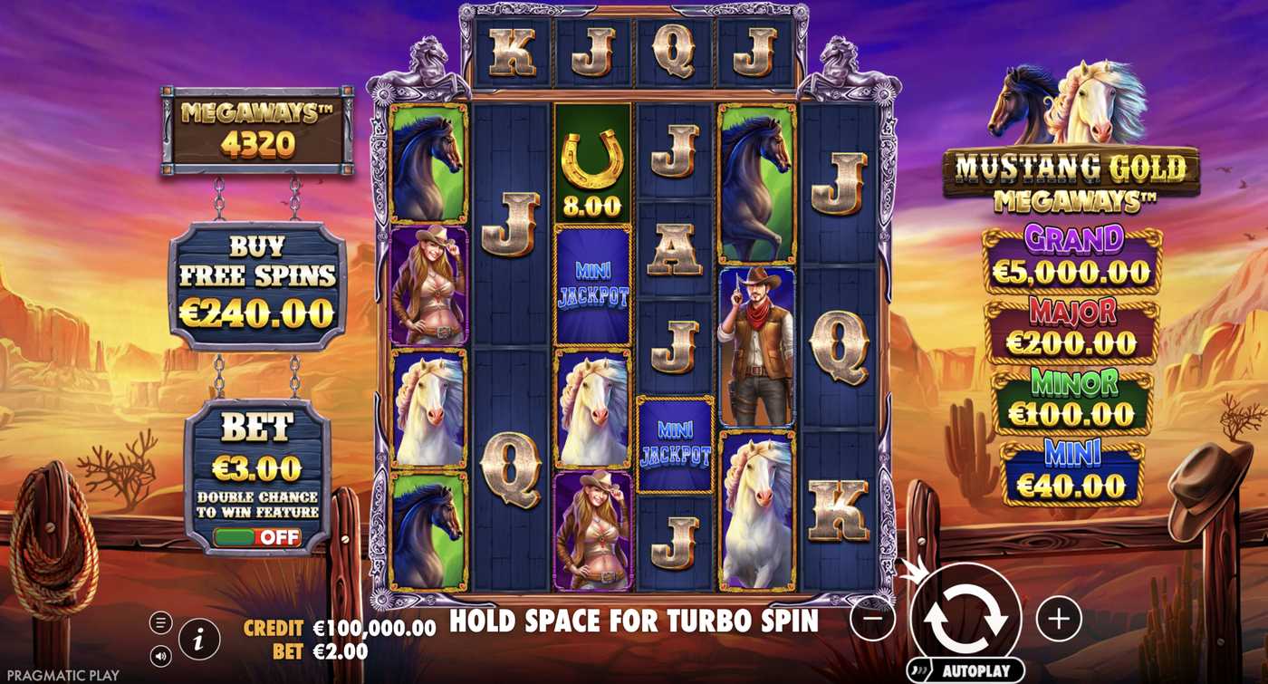 Mustang Gold Megaways: image of main menu